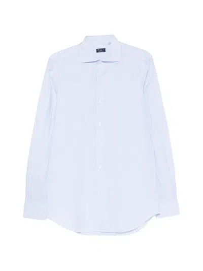 Finamore 1925 Napoli Vertical-stripe Long-sleeve Shirt In Blue
