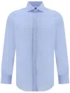 Finamore 1925 Napoli Long-sleeve Cotton Shirt In Blue