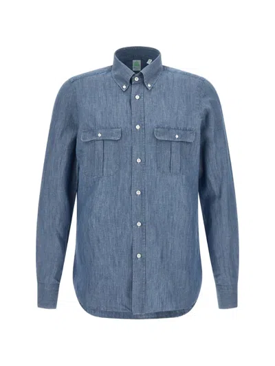 Finamore 1925 Napoli Zurigo Button-down Shirt In Blue