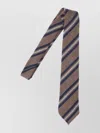 Finamore 1925 Narrow Striped Ties Traditional Shape In Brown