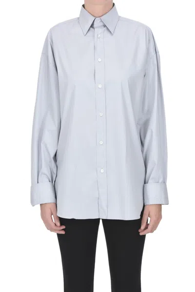 Finamore 1925 Oriana Cotton Shirt In Light Grey