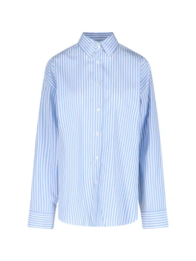 Finamore 1925 'oriana' Striped Shirt In Light Blue