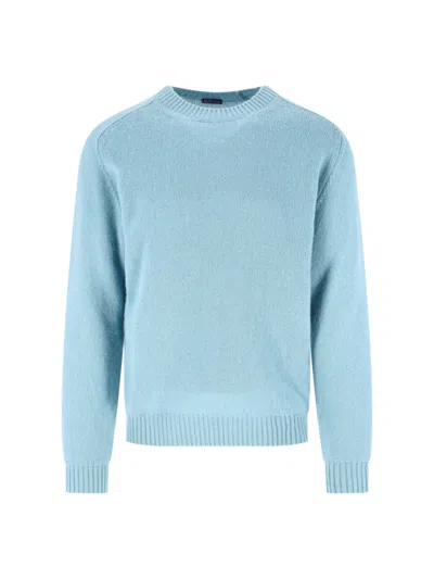 Finamore 1925 Wool And Cashmere Sweater In Hellblau