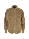 Finamore 1925 Classic Brown Button-down Shirt With Traditional Collar In Brown