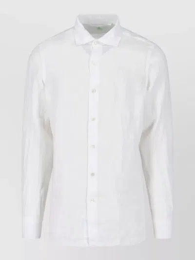 Finamore 1925 Shirt Cuffs Button Down Collar Long Sleeves In White