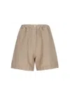 Finamore 1925 Silk And Cotton Shorts In Beige