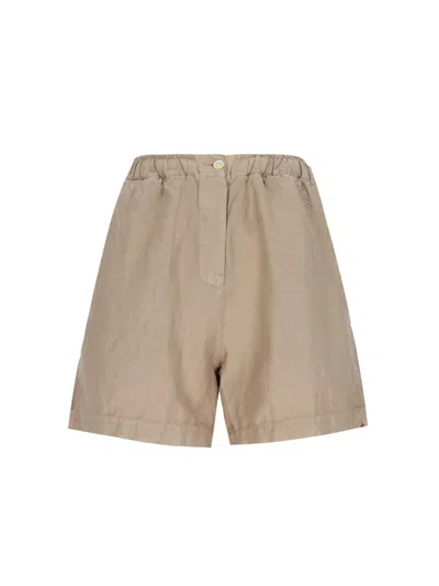 Finamore 1925 Silk And Cotton Shorts In Beige