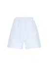 Finamore 1925 Silk And Cotton Shorts In Light Blue