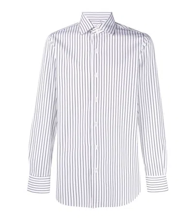 Finamore 1925 Sky Blue Regular Stripes Shirt In Multi
