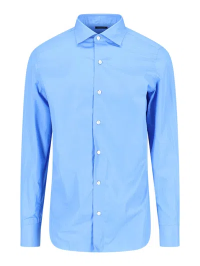 Finamore 1925 Slim Shirt In Blue