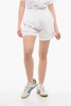 Finamore 1925 Solid Color Linen And Cotton Shorts With Elastic Waistband In White