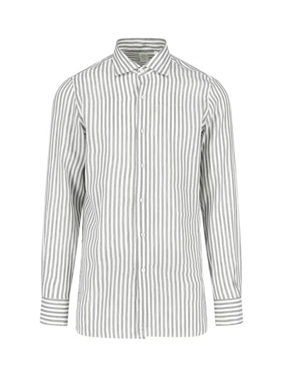 Finamore 1925 Striped Shirt "gaeta" In Blue