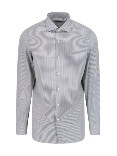 Finamore 1925 Striped Shirt In Grey