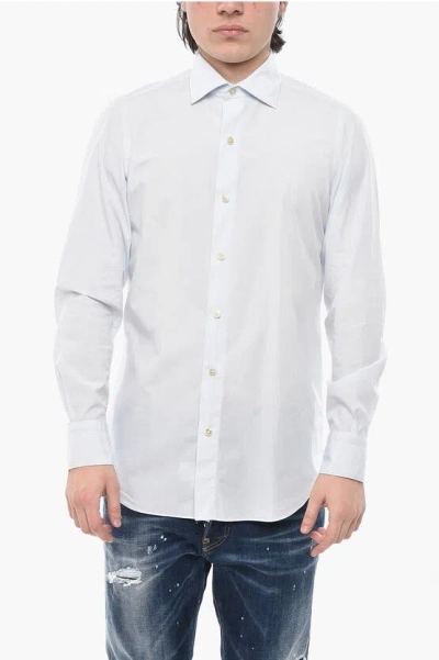 Finamore 1925 Striped Shirt Milano With French Collar In White