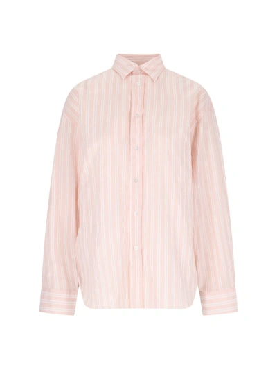 Finamore 1925 Striped Shirt In Pink