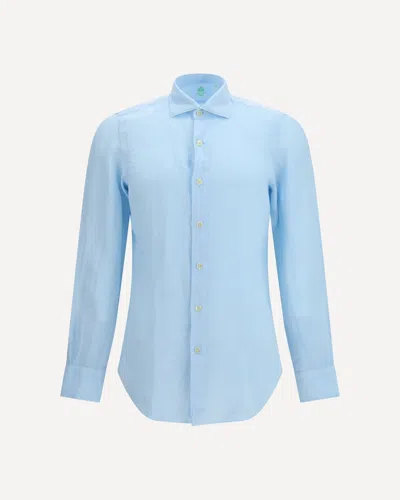 Finamore 1925 Tokyo Slim Fit Sports Shirt In Blue