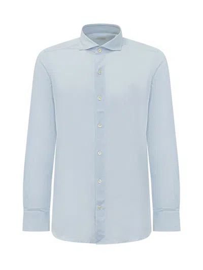 Finamore 1925 Toronto Achille Mini Shirt In Azzurro