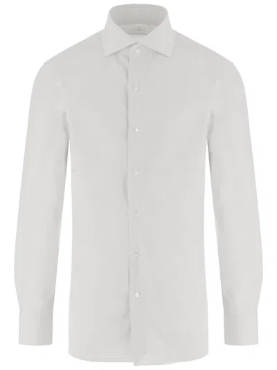 Finamore 1925 White Ribbed Cotton Shirt