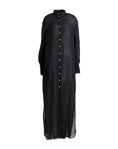 Finamore 1925 Woman Maxi Dress Black Size 8 Linen