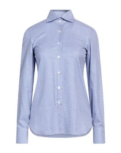 Finamore 1925 Woman Shirt Blue Size 4 Cotton