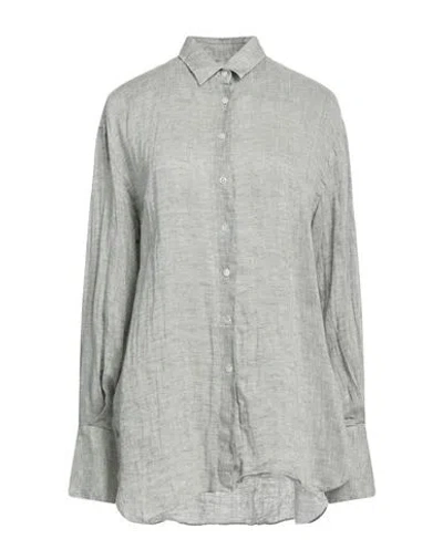 Finamore 1925 Woman Shirt Military Green Size 8 Linen
