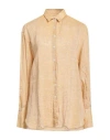 Finamore 1925 Woman Shirt Mustard Size 8 Linen In Yellow