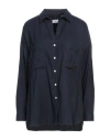 Finamore 1925 Woman Shirt Navy Size 10 Cotton, Lyocell In Blue