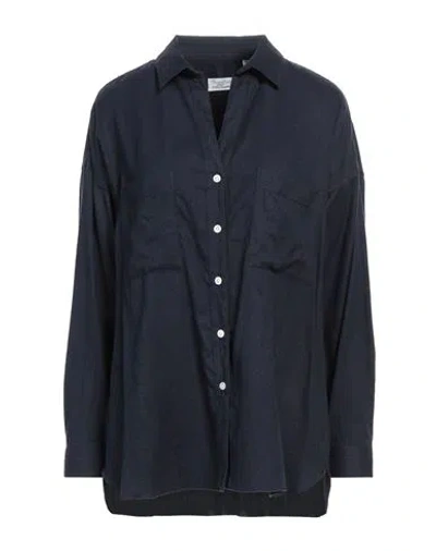 Finamore 1925 Woman Shirt Navy Size 10 Cotton, Lyocell