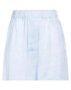 Finamore 1925 Woman Shorts & Bermuda Shorts Light Blue Size 6 Linen