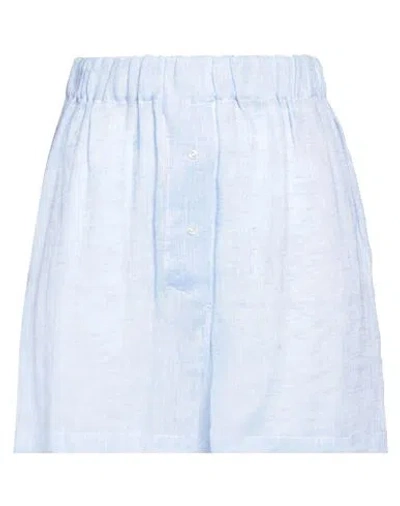 Finamore 1925 Woman Shorts & Bermuda Shorts Light Blue Size 6 Linen In Blue