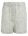 Finamore 1925 Woman Shorts & Bermuda Shorts Sage Green Size 8 Linen