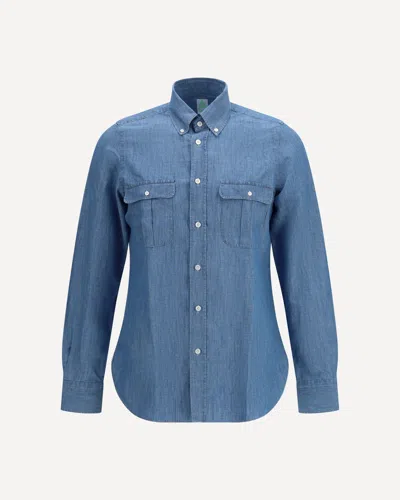 Finamore 1925 Zurigo Shirt In Blue