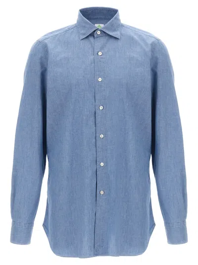 FINAMORE 1925 BLUE LONG SLEEVE DENIM SHIRT