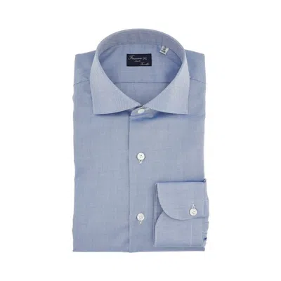 Finamore 1925 'milano' Alumo Cotton Shirt In Blue