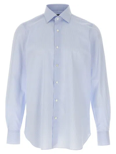 Finamore 1925 Light Blue Napoli Shirt In Multicolor