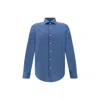 Finamore 1925 Finamore Structured Blue Cotton Shirt With Classic Collar