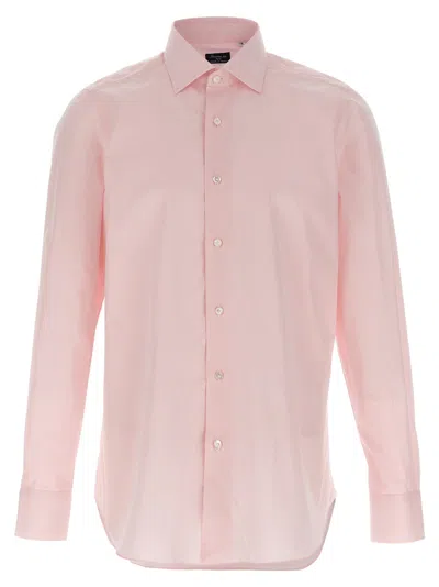 FINAMORE 1925 PINK GAETA LONG SLEEVE SHIRT