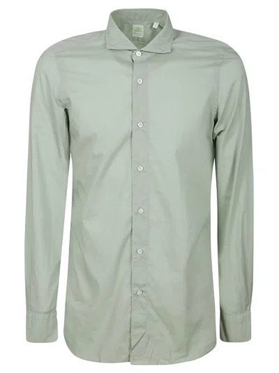 Finamore 1925 Finamore Long-sleeved Cotton Shirt With Classic Collar In Neutral