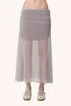 Find Me Now 2-way Mesh Midi Skirt In Mirage Gray In Multi