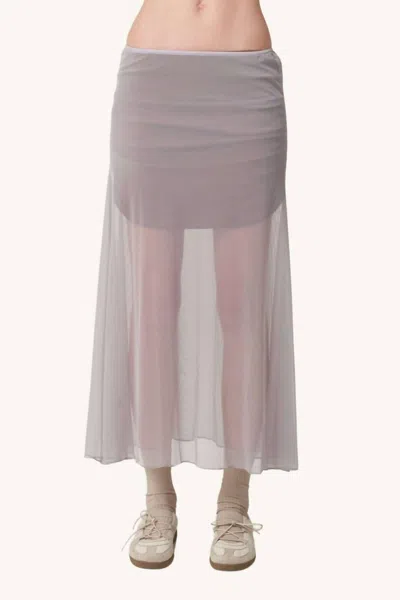 Find Me Now 2-way Mesh Midi Skirt In Mirage Gray In Multi