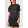 Find Me Now Addison Sheer Stripe Top In Black