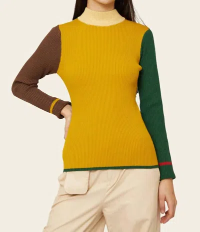 Find Me Now Bodhi Mockneck Long Sleeve In Emerald In Gold
