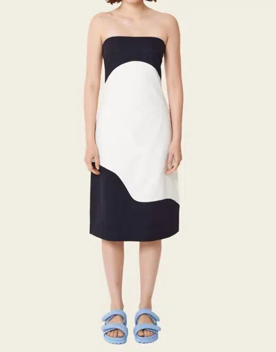 Find Me Now Carter Strapless Midi Dress In Yin And Yang In Black