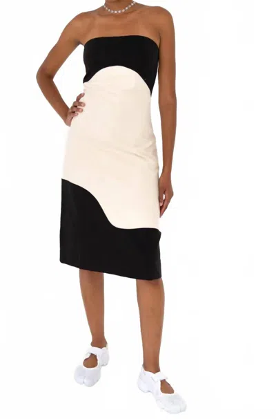 Find Me Now Carter Strapless Midi Dress In Yin And Yang In Multi
