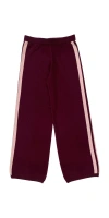 Find Me Now Cashmere Wool Stripe Wide-leg Pant Raspberry In Burgundy