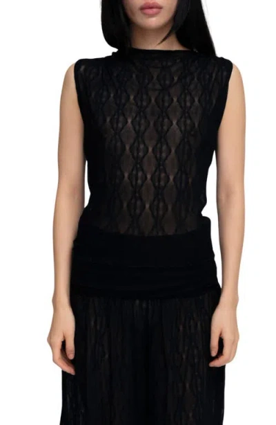 Find Me Now Flora Sleeveless Top In Black