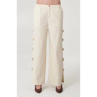 Find Me Now Flowers Blooming Wide Leg Pants In White