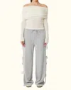 Find Me Now Grace Off-the-shoulder Knit Sweater In Off White In White