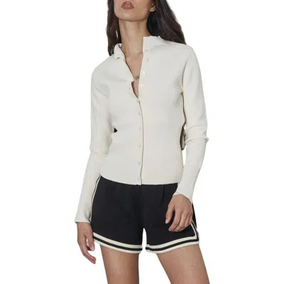 Find Me Now High Rib Waist Cardigan In White