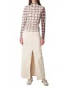 Find Me Now Khaki Midi Skirt In Antique White In White